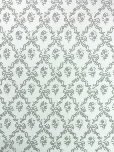 4115 Papiertapete für Puppenhaus Puppenstube Fußboden "Fliesen Weiß Grau" 